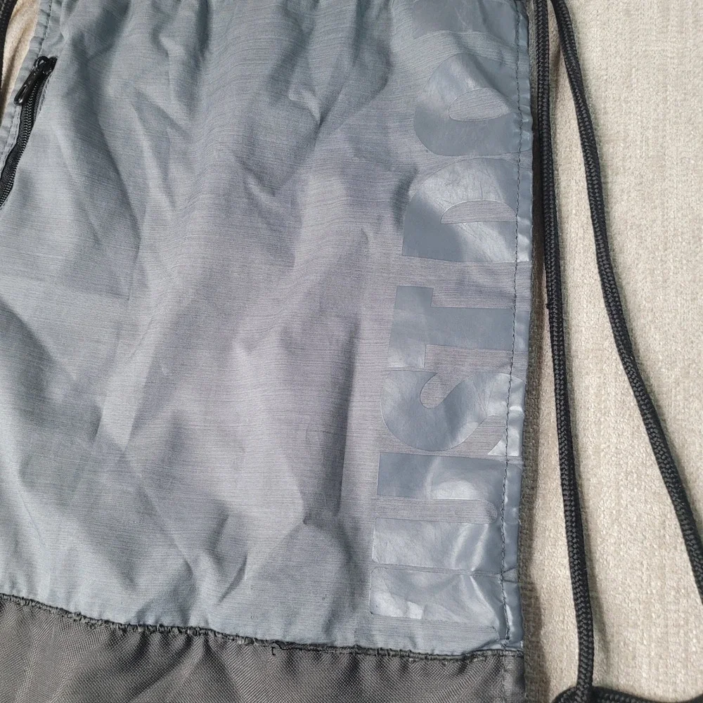 Nike Brasilia Drawstring Gym Sack Gray Black Cinch Bag Backpack BA5338-064 Mens